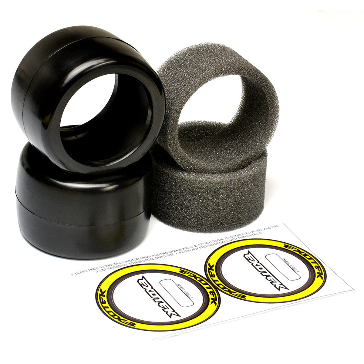 Exotek F1 Tires, Rear 36X (yellow)