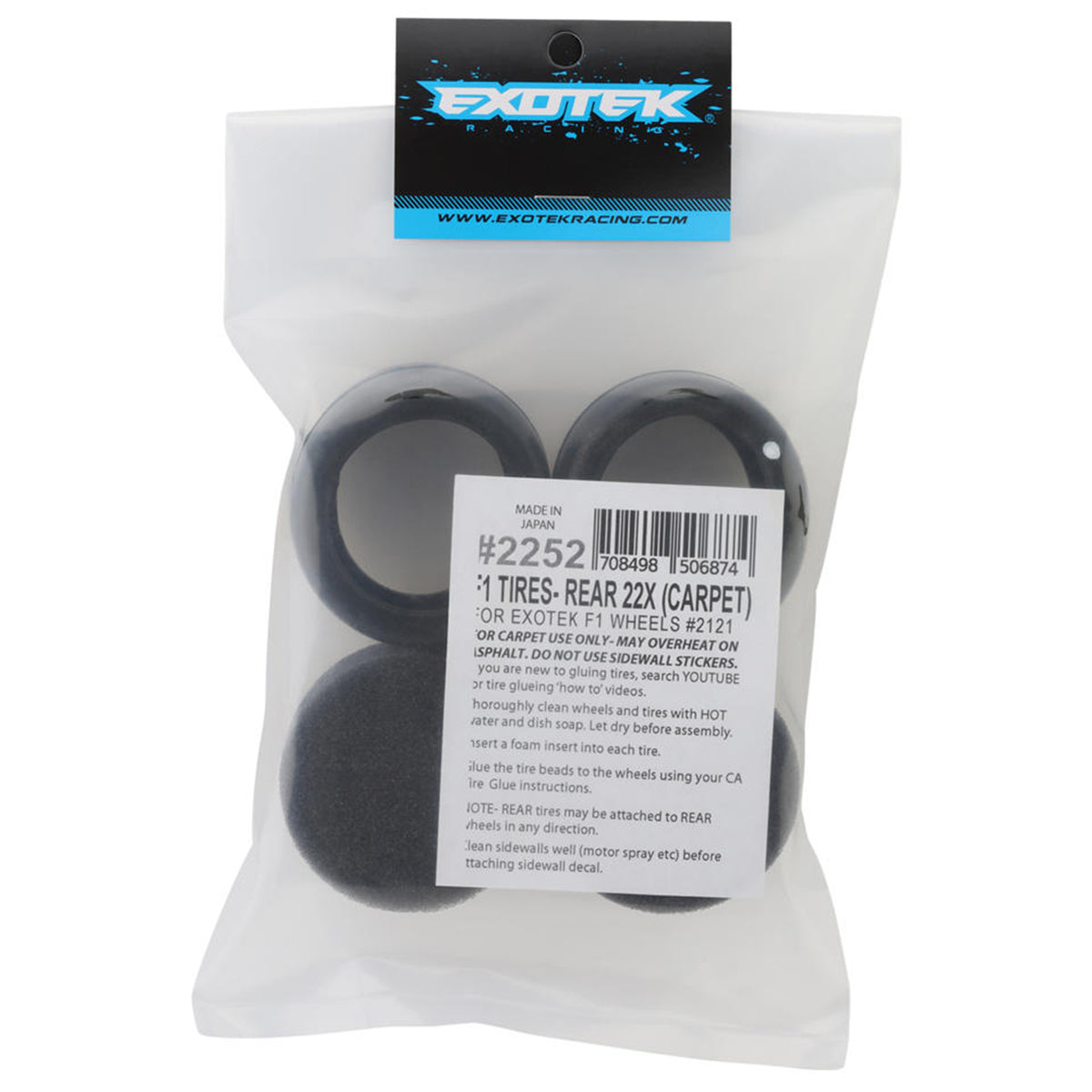 Exotek F1 Tires, Rear 22X (Carpet)