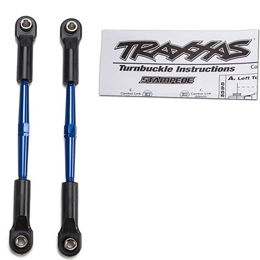 Traxxas 61mm Aluminum Toe Link Turnbuckle Set (2) (Blue)
