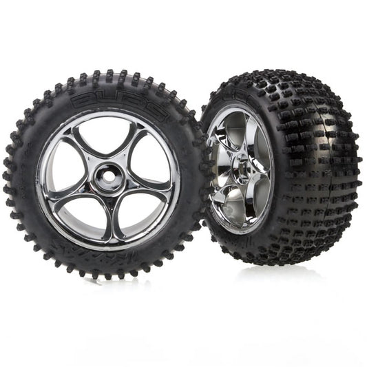 Traxxas Alias 2.2" Rear Pre-Mounted Tires (2) (Bandit) (Chrome) (Standard)