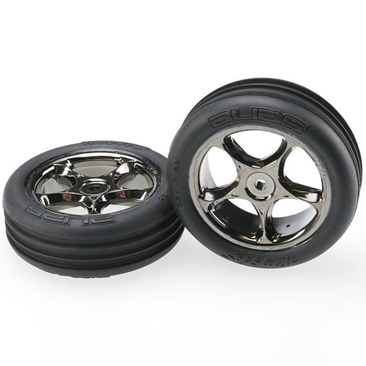 Traxxas Alias 2.2" Front Pre-Mounted Tires (2) (Black Chrome) (Standard) (Bandit)
