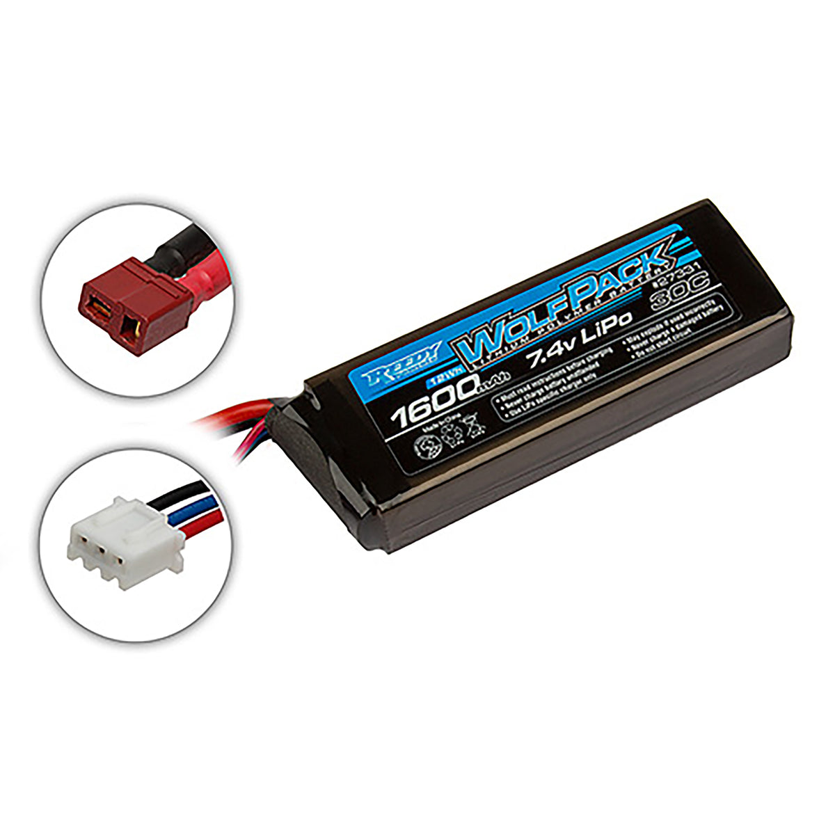Team Associated Reedy Wolfpack 30C LiPo Battery w/T-Plug (7.4V/1600mAh)