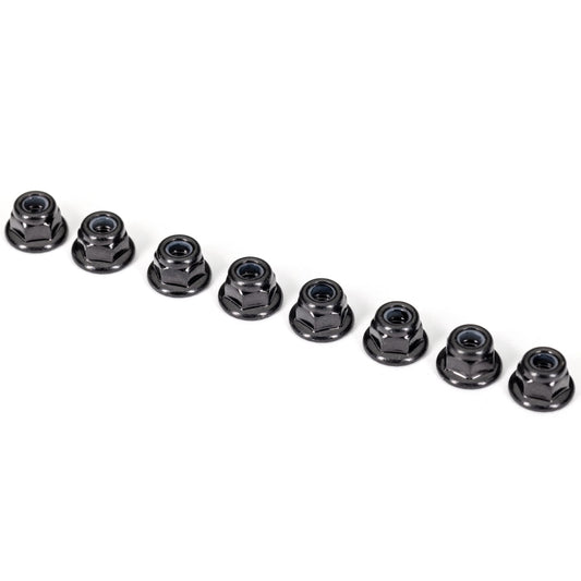 Traxxas 3mm Flanged Nylon Nuts (Black) (8)