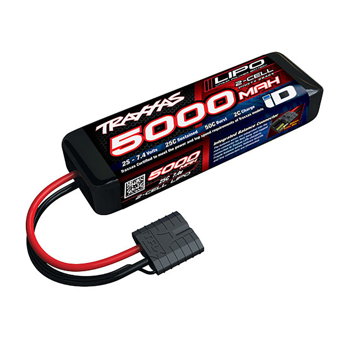 Traxxas 2S Power Cell 25C Lipo Battery w/iD Traxxas Connector (7.4V/5000mAh)