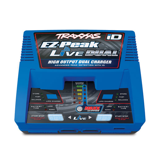 Traxxas Charger, EZ-Peak® Live Dual, 200W, NiMH/LiPo with iD® Auto Battery Identification
