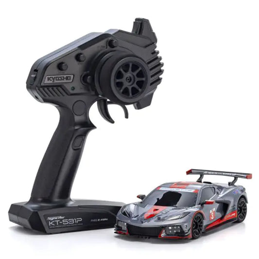Kyosho MR-04 Mini-Z RWD ReadySet w/Chevrolet Corvette C8.R Body (Gunmetal/Red) w/KT-531P 2.4GHz Radio