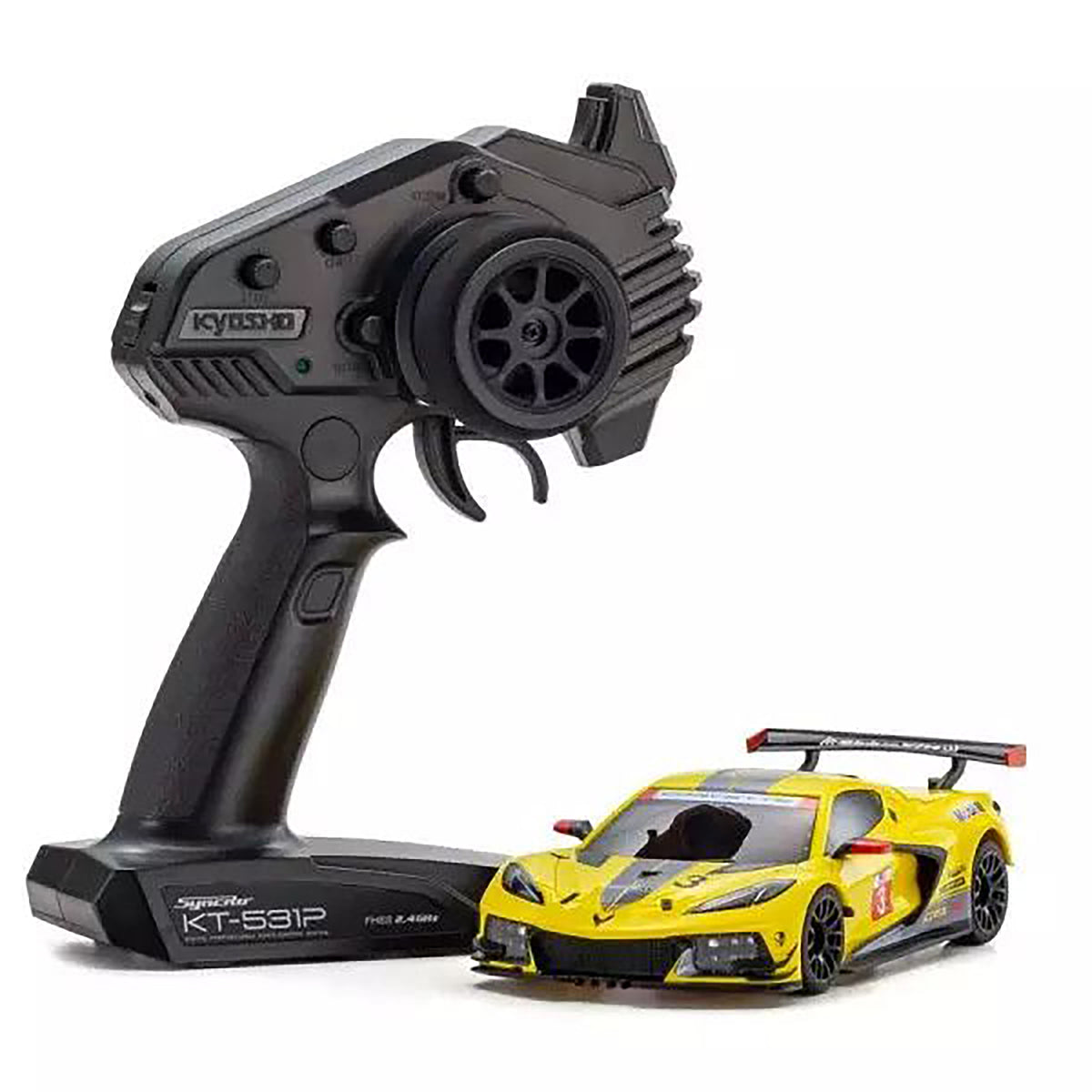Kyosho MR-04 RWD Mini-Z Readyset w/Chevrolet Corvette C8.R Body (Yellow) w/KT-531P 2.4GHz Radio