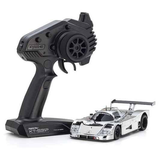 Kyosho Mini-Z RWD MR-04 Readyset Sauber-Mercedes Gruppe-C-Rennsportwagen C9, Nr.61, LM1988 Chrome Silver w/Gyro Unit