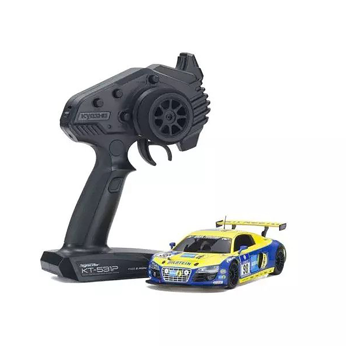 Kyosho Mini-Z MR-04W-MM RWD MR Readyset Audi R8 LMS Phoenix Racing NBR 2010 #98