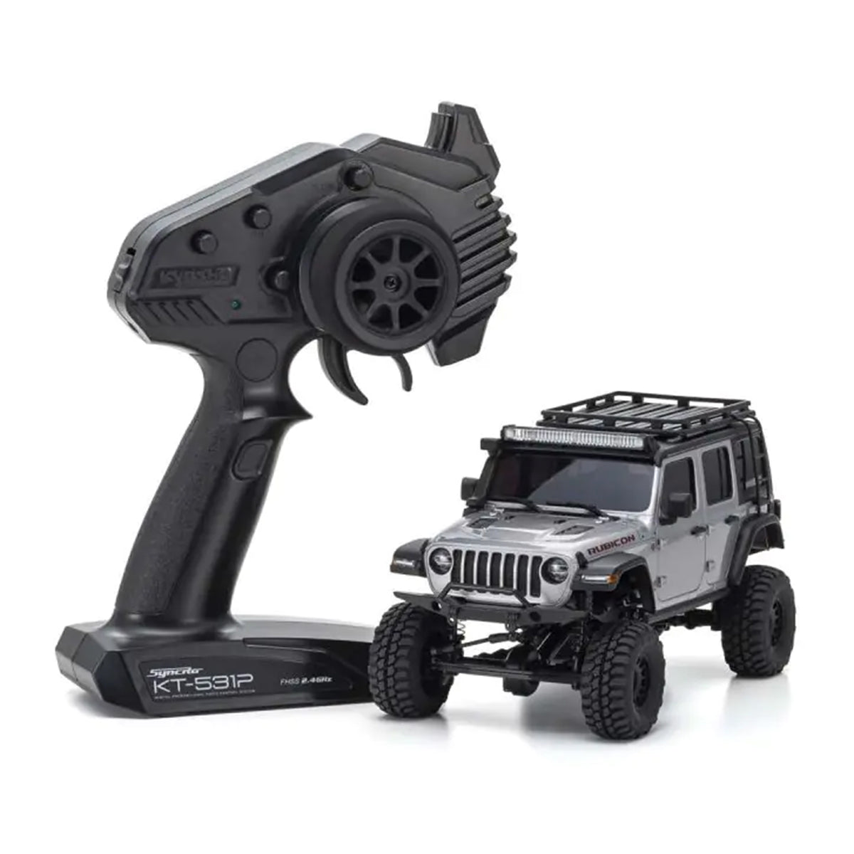 Kyosho Mini-Z 4x4 MX-01 Readyset Jeep Wrangler Unlimited Rubicon w/Acc. Billet Silver Metallic