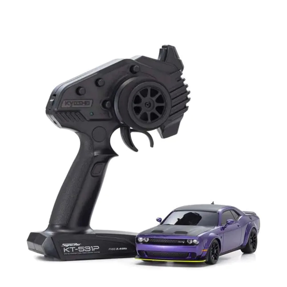 Kyosho MA-020 AWD Mini-Z ReadySet w/Dodge Challenger SRT Hellcat (Plum Crazy) & KT-531P 2.4GHz Transmitter