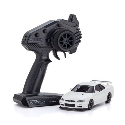 Kyosho MA-020 AWD Mini-Z ReadySet w/Skyline GT-R R34 Body (White) w/KT-531P 2.4GHz Radio