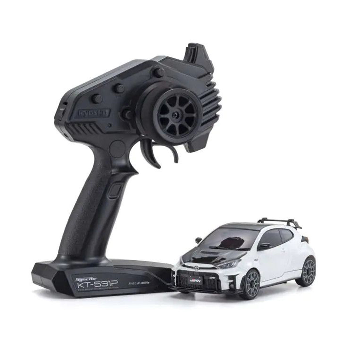 Kyosho MA-020 Mini-Z AWD Toyota GRMN Yaris Circuit Package White Pearl w/KT-531P 2.4GHz Radio