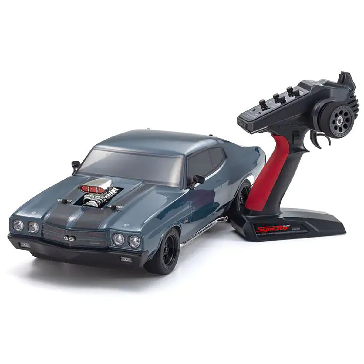 Kyosho 1:10 Scale RC EP 4WD Fazer Mk2 FZ02L VE Series Readyset 1970 Chevy® Chevelle® Supercharged VE Dark Blue