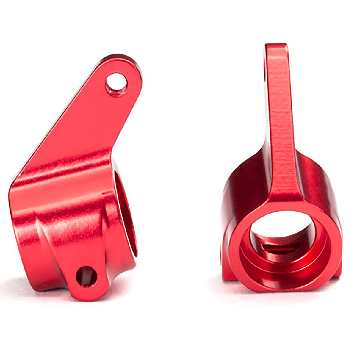 Traxxas Steering blocks, Rustler®/Stampede®/Bandit (2), 6061-T6 aluminum (red-anodized)/ 5x11mm ball bearings (4)