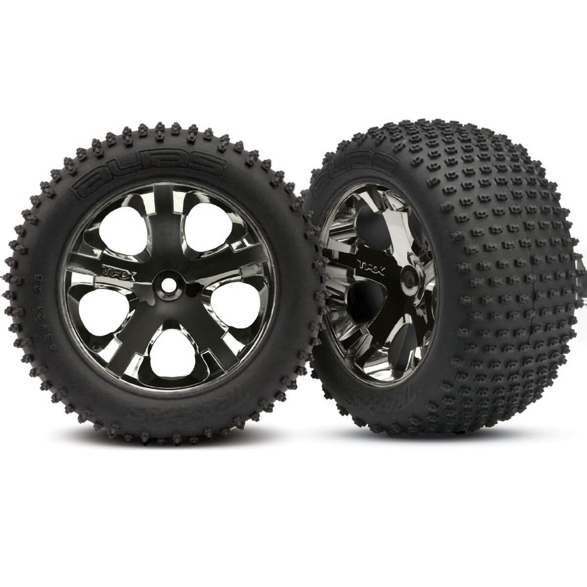 Traxxas Alias Rear Tires w/All-Star Wheels (2) (Black Chrome) (Standard)