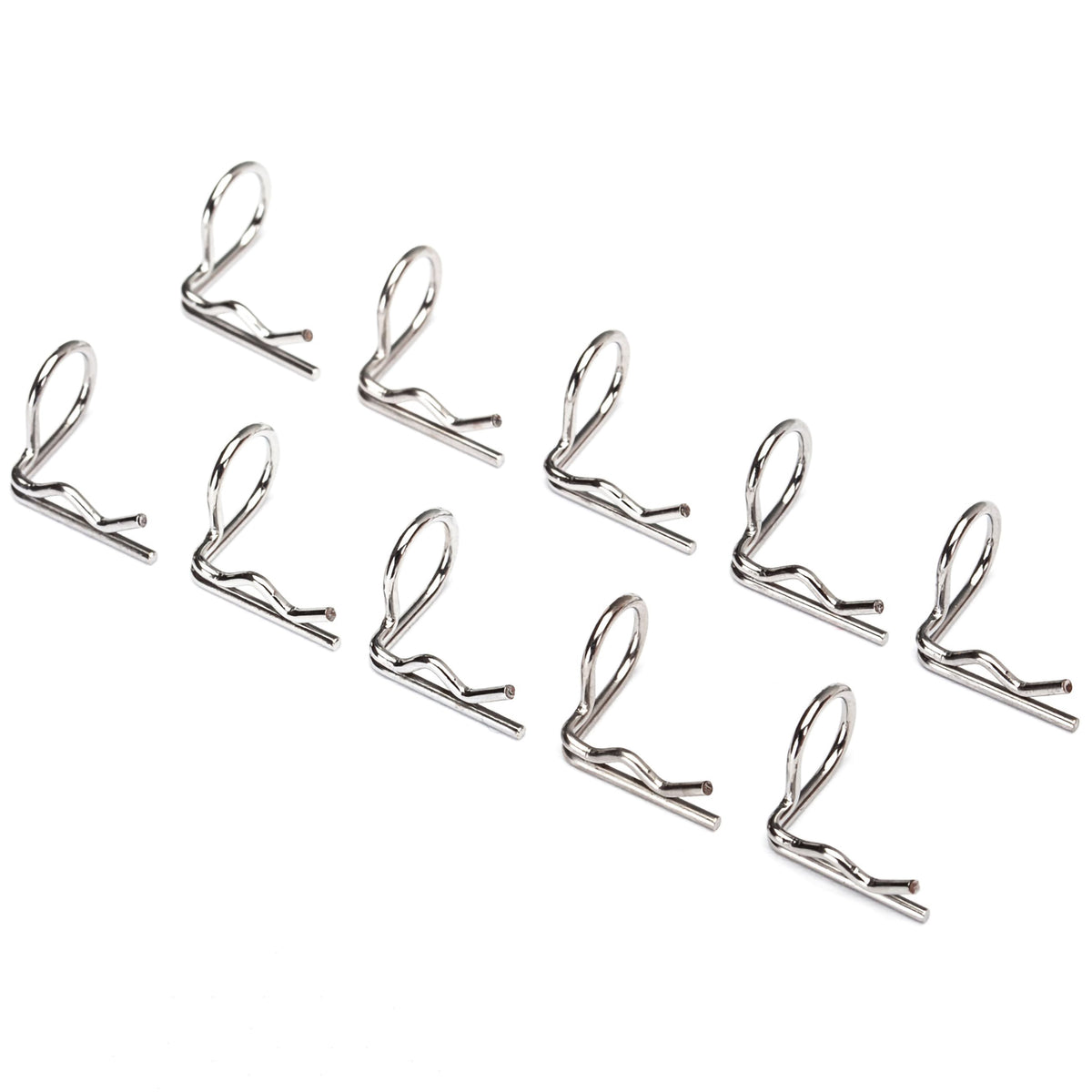 Traxxas Angled Body Clips (90-degrees) (10) (Silver)