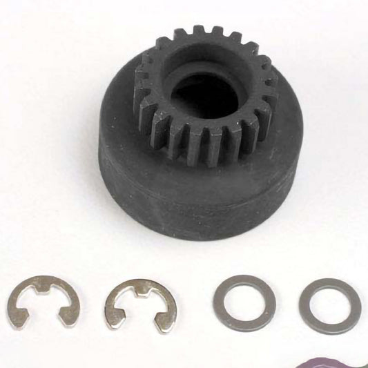 Traxxas Clutch bell, (20-tooth)/ 5x8x0.5mm fiber washer (2)/ 5mm E-clip (requires #4611-ball bearings, 5x11x4mm (2)