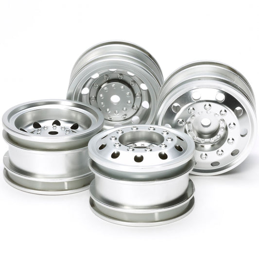 Tamiya TT-01 Type-E Euro Truck On Road Racing Wheels (F&R/2pcs each) Silver 12mm hex