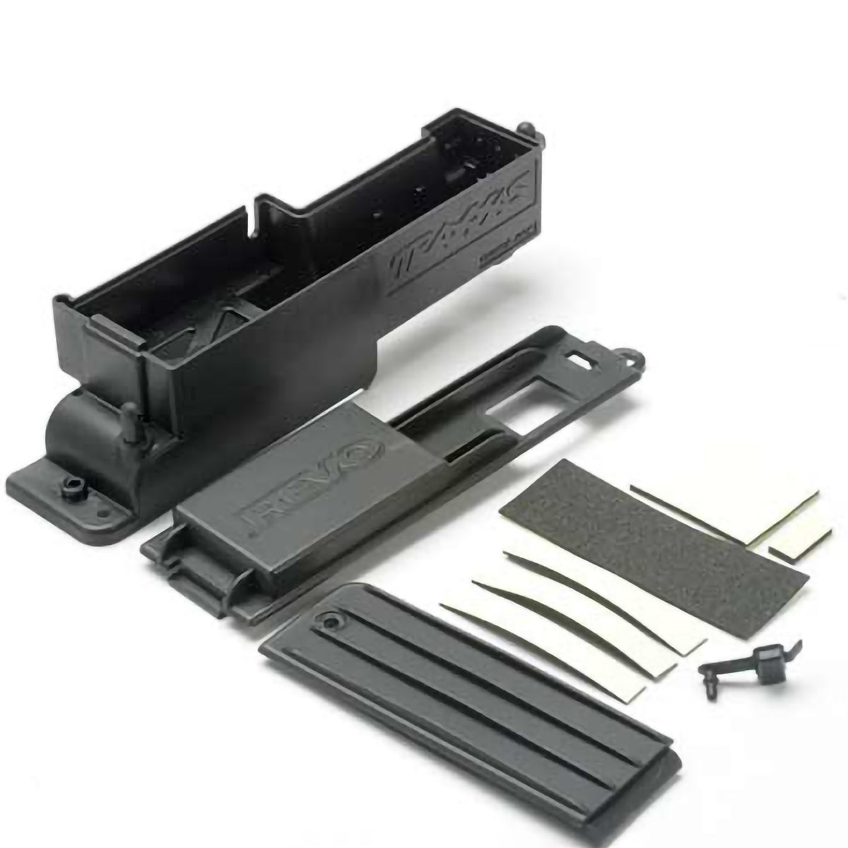 Traxxas Electronics Box, Right/Box Cover/Charge Jack Plug/Foam Padding and Adhesive
