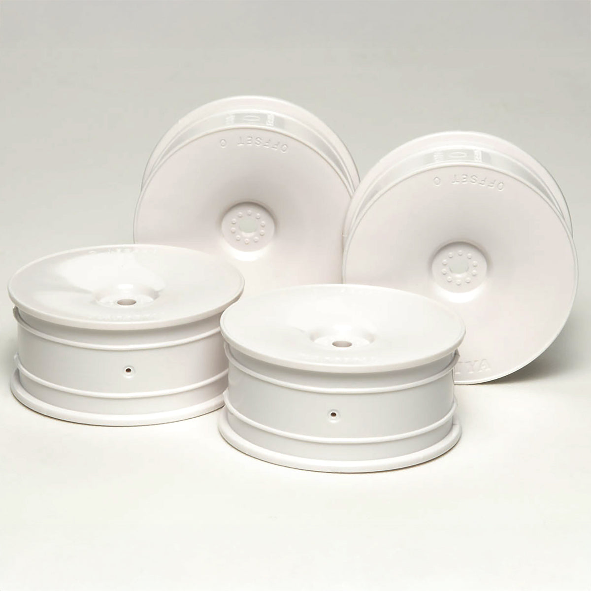 Tamiya RC 24mm Medium-Narrow Dish Wheels-4pcs, White/+0