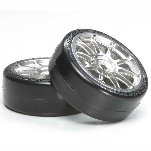 Tamiya RC Spoked Wheel w/SD (Super Drift) Tires 24mm 0mm offset (2pcs)