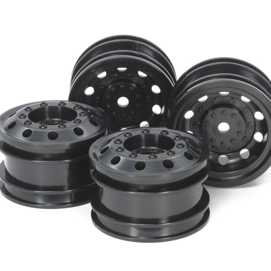 Tamiya RC On Road Racing Truck Wheels, F/R / Black 2pcs each