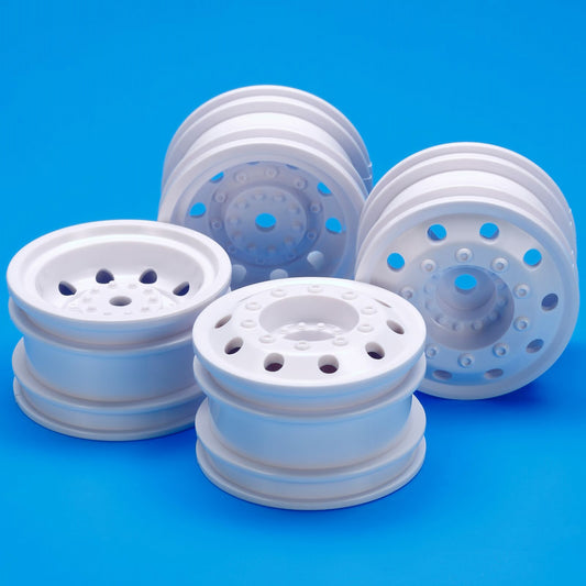 Tamiya RC On-Road Racing Truck Wheels, F/R / White 2pcs each