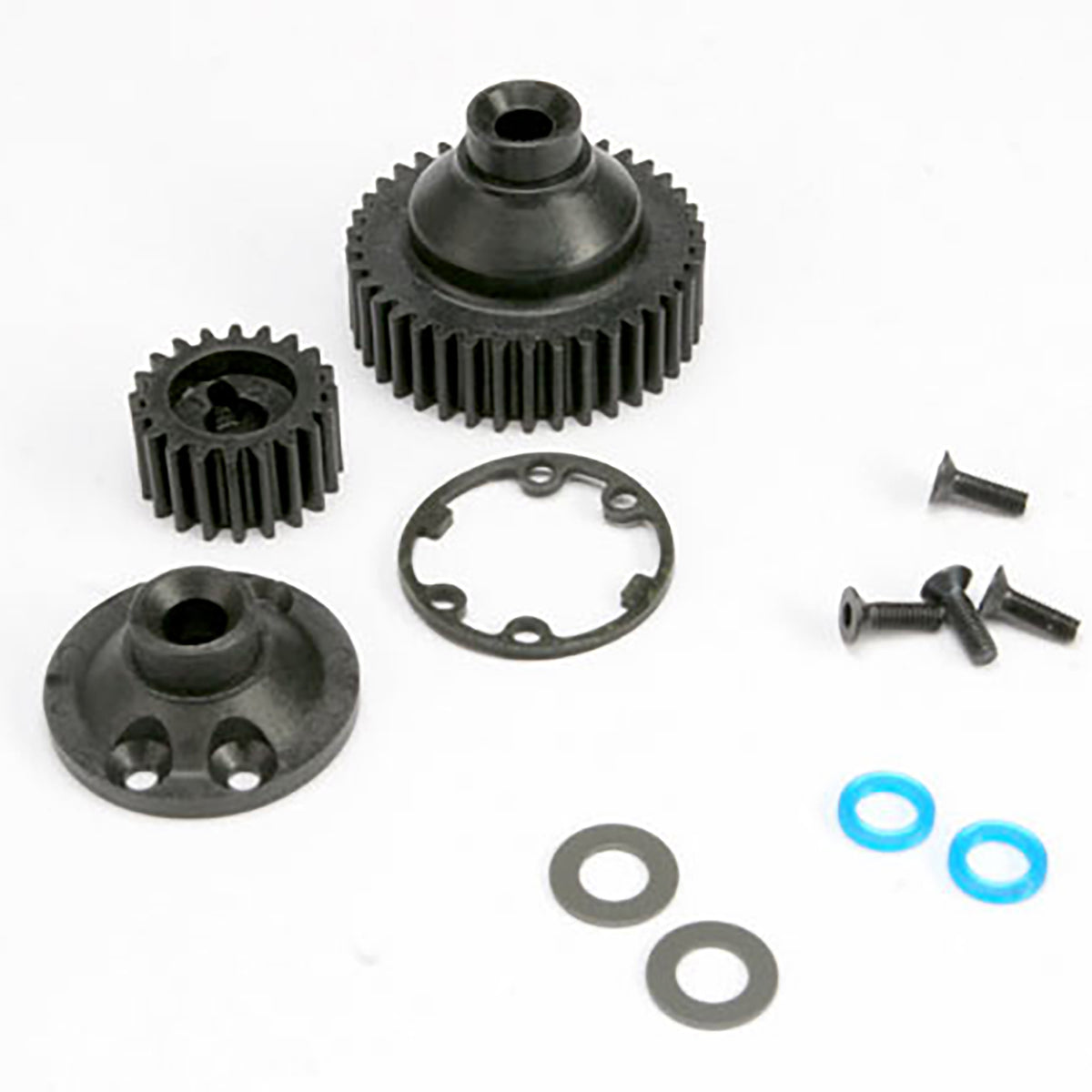 Traxxas Gears, Differential 38-T (1)/Differential Drive Gear 20-T/Side Cover Plate (1)/Gasket (1)/Output Gear Seals (x-ring) (2)/2.5x8mmCCS (4)/5x10x.5mmTW (2)