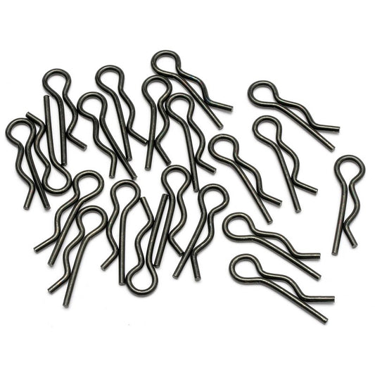 HPI Black Body Clip, 8mm, (20pcs)