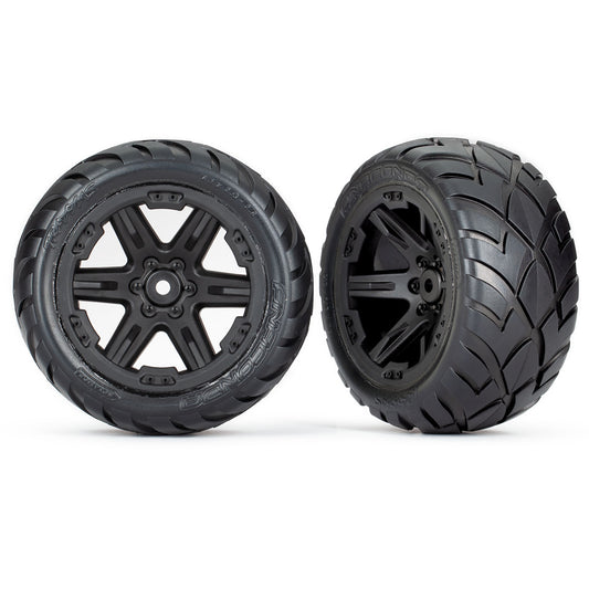 Traxxas RXT 2.8" Black Wheels & Anaconda Tires (2) (2wd Electric Rear)