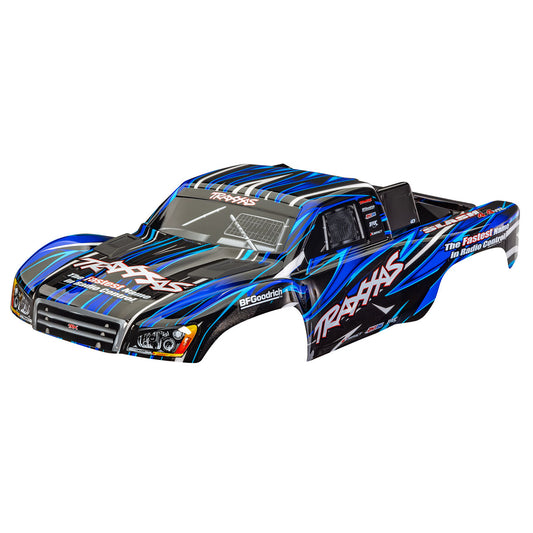 Traxxas Slash (4x4 & 2wd) Blue Clipless Body w/Decals, Front & Rear Latches