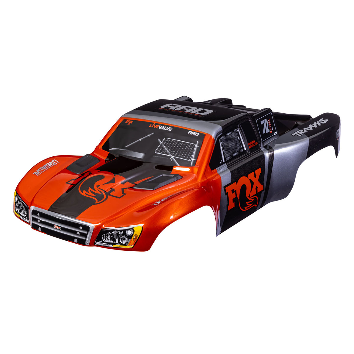 Traxxas Slash (4x4 & 2wd) Fox Clipless Body w/Decals, Front & Rear Latches