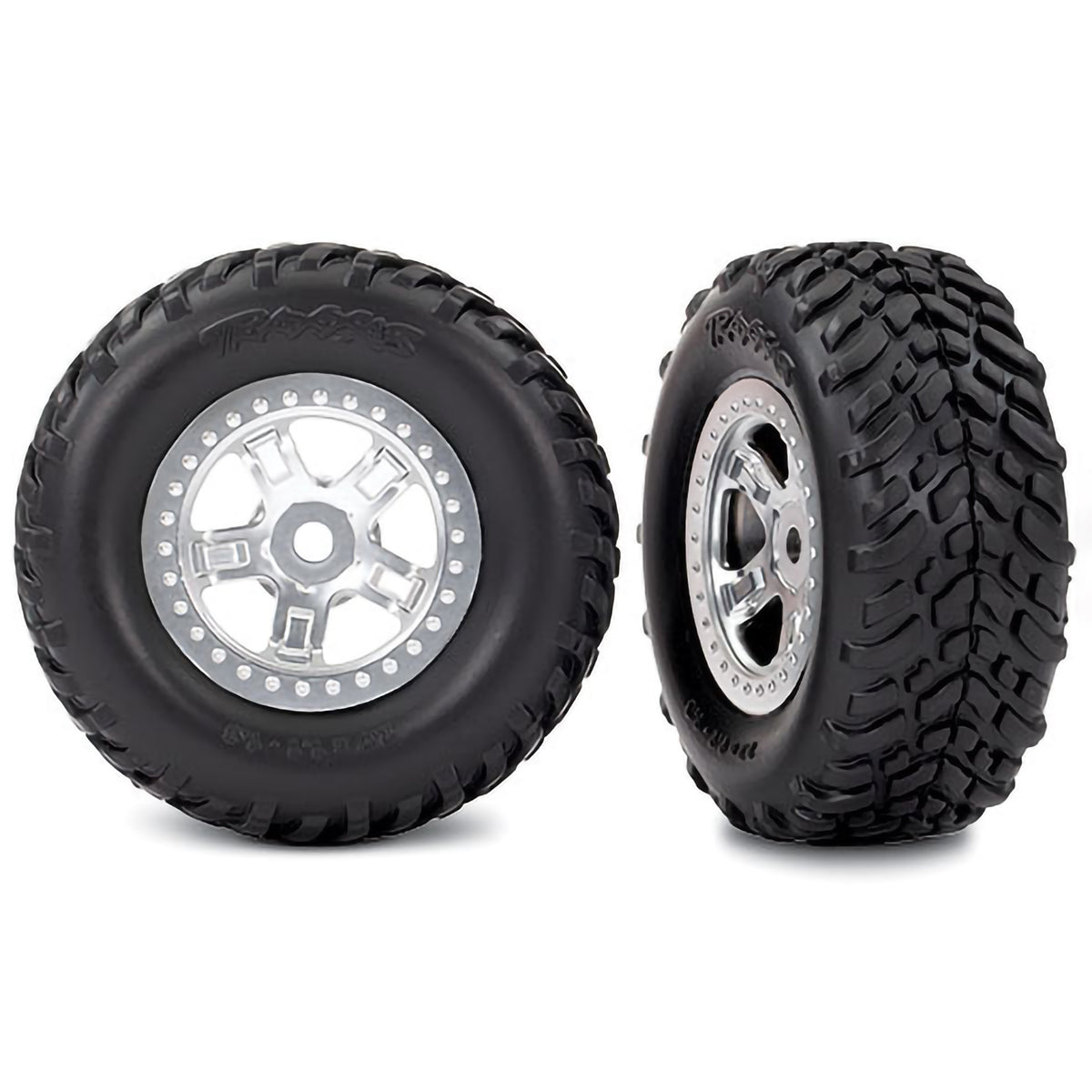 Traxxas Pre-Mounted SCT Off-Road Tire (Satin Chrome) (2) 1/16th