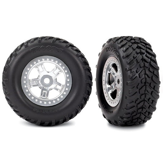 Traxxas Pre-Mounted SCT Off-Road Tire (Satin Chrome) (2) 1/16th