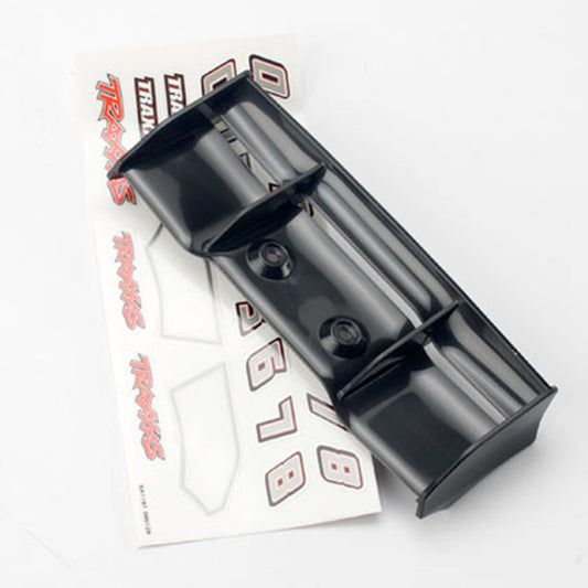 Traxxas Wing, 1/16 E-Revo (black)/ decal sheet