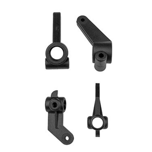 Team Associated RC10 Inline Steering Blocks & Rear Hub Carriers 0 Deg, Black
