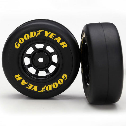 Traxxas Tires and Wheels, Assembled, Glued (6-Spoke Wheels, Black, 1.9 Goodyear Tires)(2)