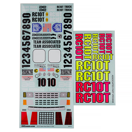 Team Associated RC10T Decal Sheet
