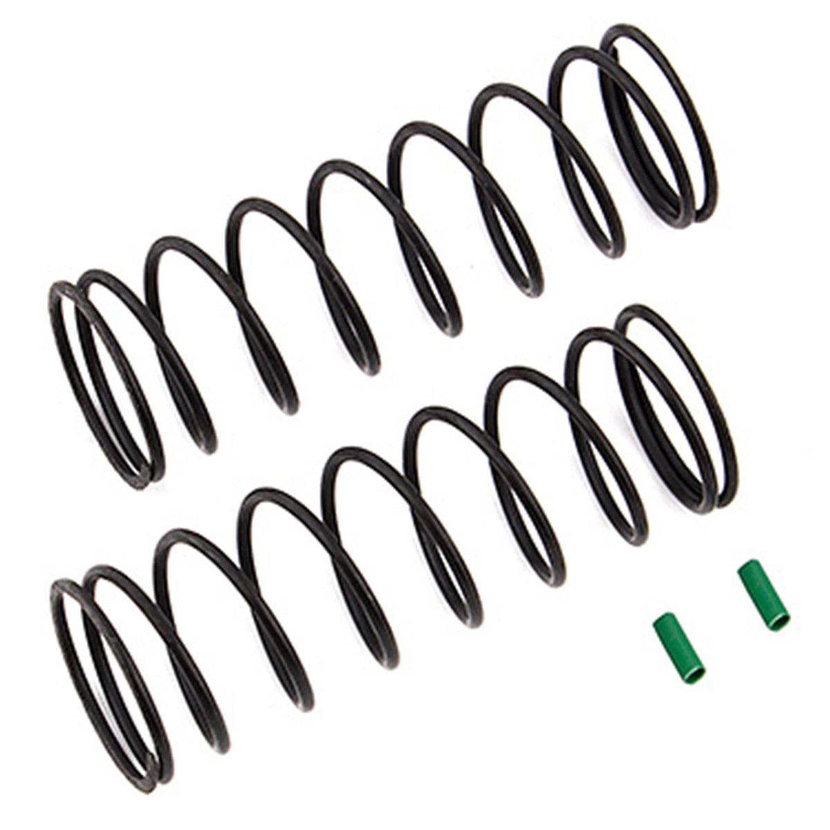 Team Associated RC8B3.1 Front V2 Shock Spring Set (Green - 4.9lb/in) (2)  L70, 9.5T, 1.6D