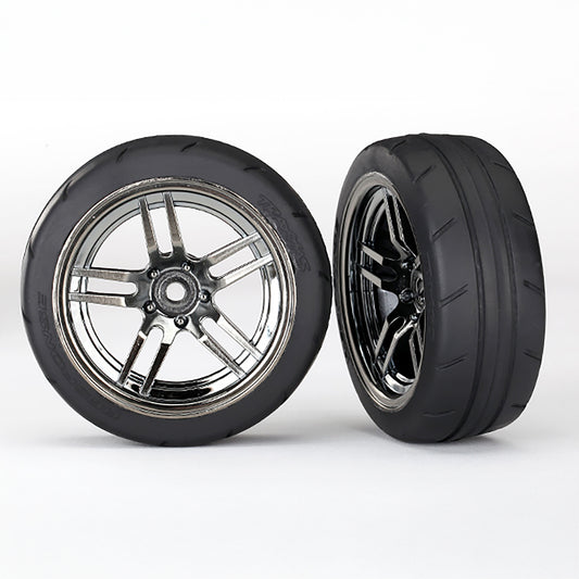 Traxxas 1.9" Black Chrome Front Wheels & Response Tires (2)