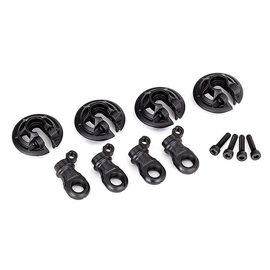 Traxxas Captured Shock Spring Retainers (Black) (4)
