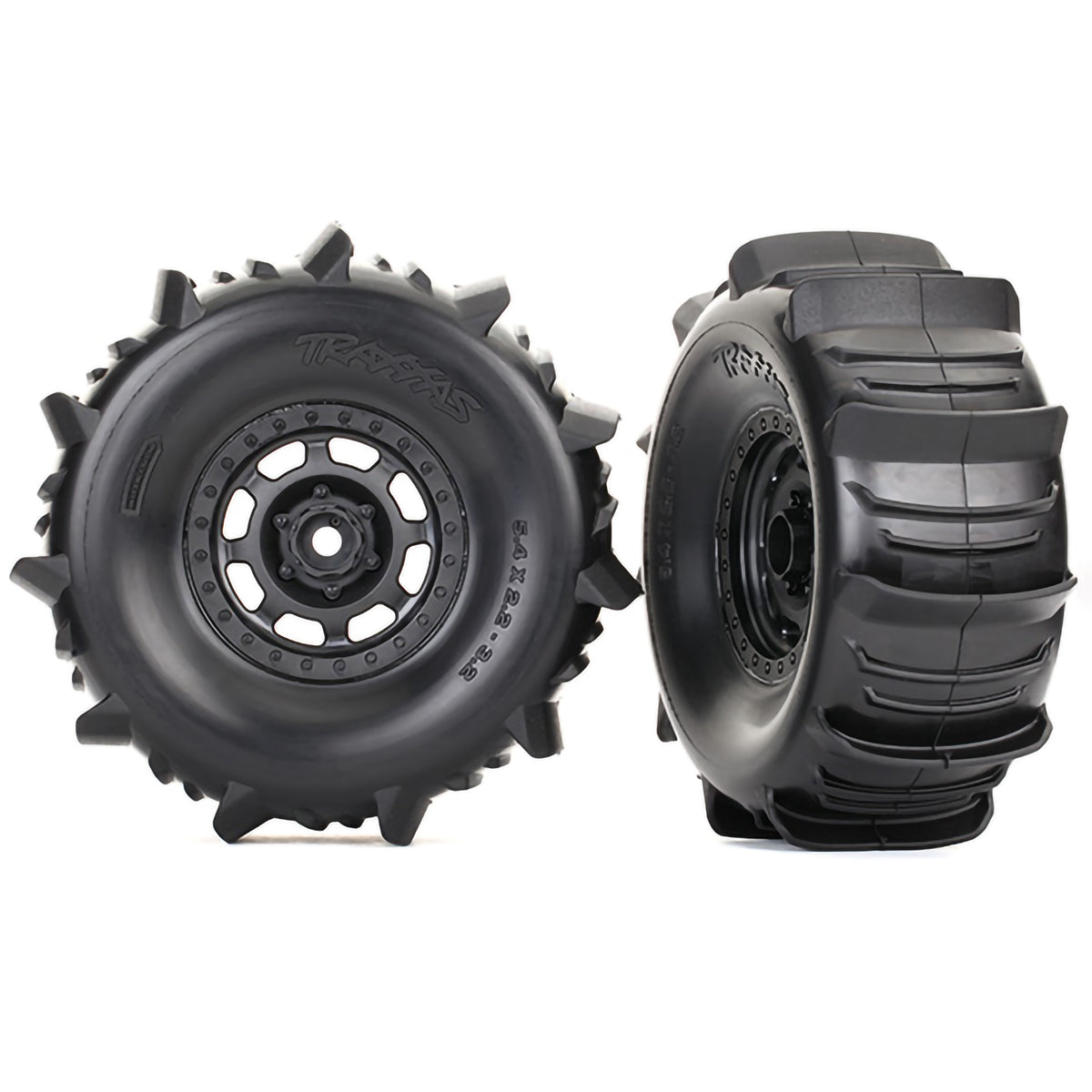 Traxxas Tires and Wheels, Assembled, Glued (Desert Racer® wheels, paddle tires, foam inserts) (2)