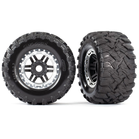 Traxxas Maxx All-Terrain Pre-Mounted Tires (Black/Chrome) (2)
