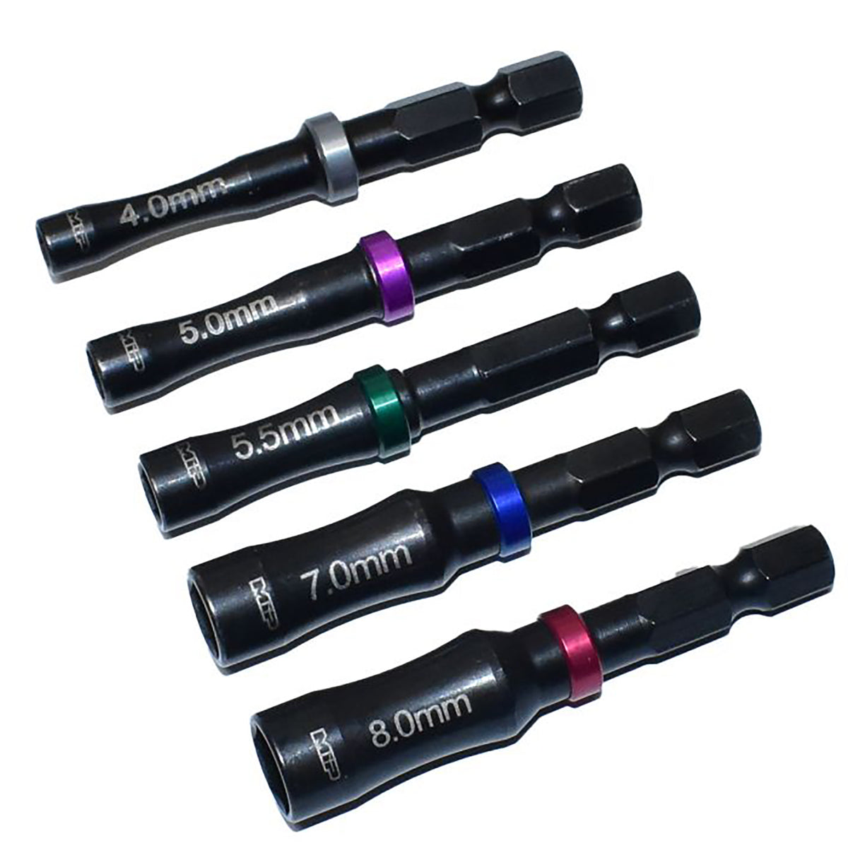 MIP Speed Tip 4.0mm, 5.0mm, 5.5mm, 7.0mm & 8.0mm Nut Driver Speed Tip Bundle