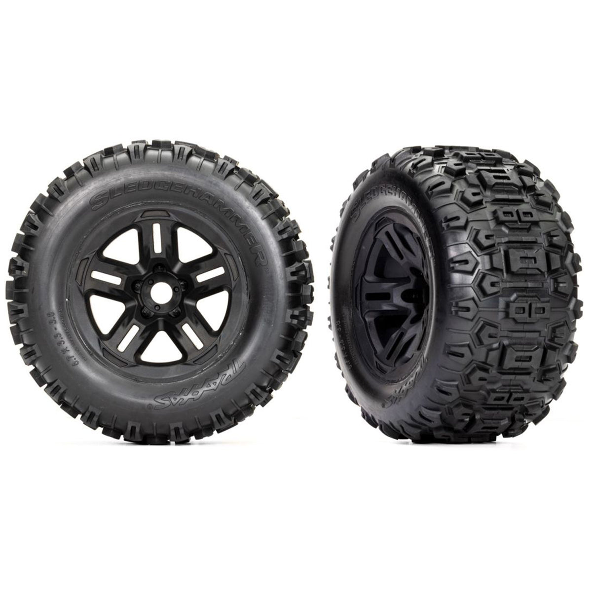 Traxxas Sledge Pre-Mounted 3.8" Sledgehammer Tires (Black) (2) w/17mm Hex