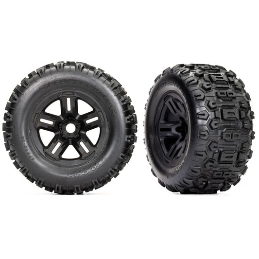 Traxxas Sledge Pre-Mounted 3.8" Sledgehammer Tires (Black) (2) w/17mm Hex