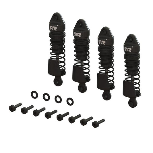 Arrma Aluminum Shock Set, 58mm Length, 1000 cSt Oil (4), Black: GROM