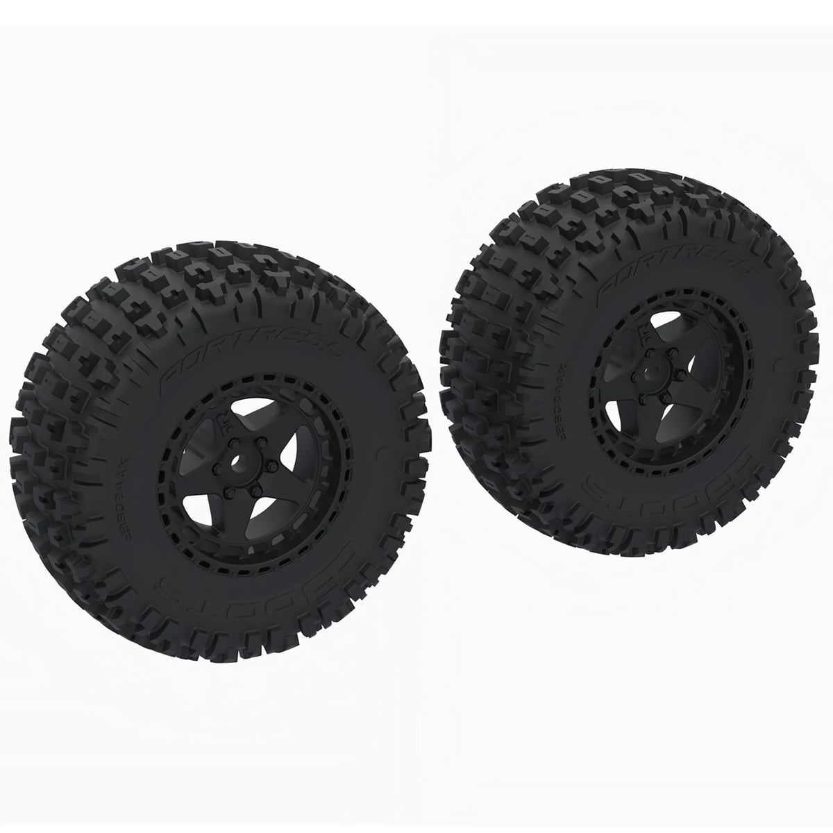 Arrma DBOOTS 'FORTRESS SC' Tire Set Glued, Black (2) 14mm hex