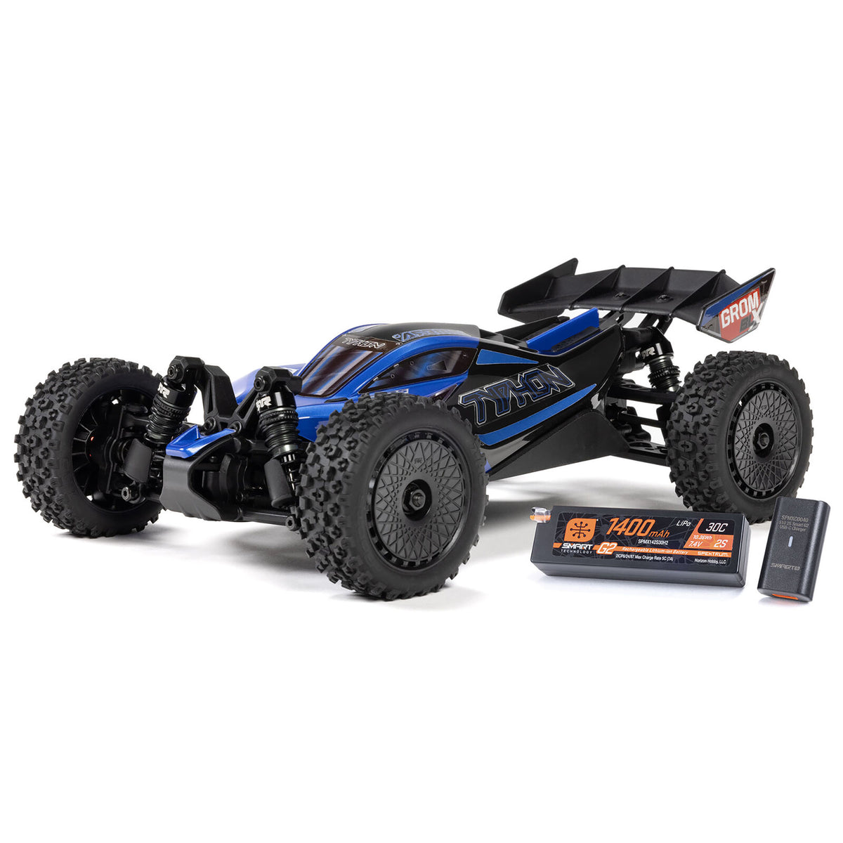 Arrma Typhon Grom 4x4 223S BLX Brushless Small Scale Buggy RTR w/DSC, Battery, & Charger, Blue